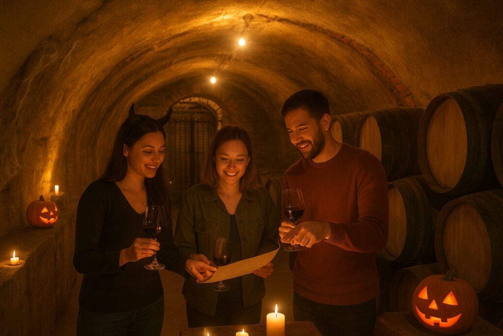 grupo de visitantes resolviendo un enigma en los calados